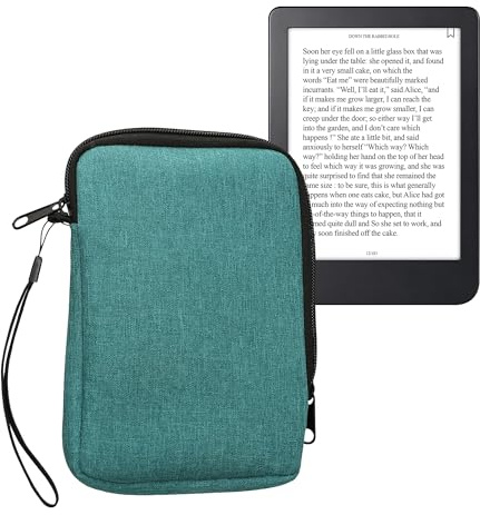 kwmobile Funda Universal para E-Book - Estuche de Tela con Cierre de Cremallera para Libro Electrónico de 7 Pulgadas - Bolsa Protectora para Ebook con Correa de Mano
