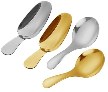 4 Cucchiaini con Manico Corto, Mini Palette per Confetti Salt Spoons, Short Handle Teaspoon, Cucchiaio da Dessert, Mini Palette per Confetti caffè, Dessert, Zucchero, cucchiaino da tè per la Cucina