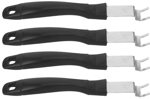 Abaodam Pinzas para Rejilla de Barbacoa 4 Piezas Acero Inoxidable con Mango Antideslizante Elevador para Levantar Parrillas Calientes Utensilio Portátil para Camping y Cocina al