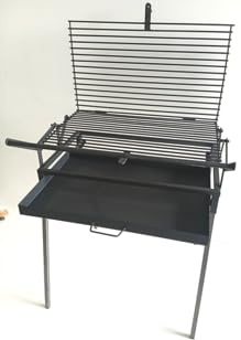 Caldereria Artesana Barbacoa con Parrilla Giratoria, Modelo 2063, 76 cm, Color Negro
