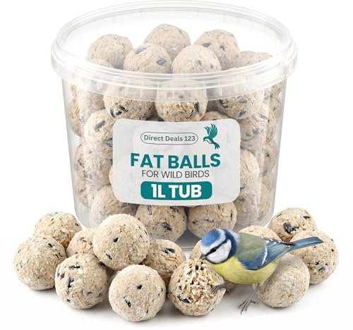 1L Fat Balls for Wild Bird Food, Feed for Robins Sparrows Garden Wildlife | Premium Energy Treat Natural Food Garden Wildlife High Oil Nutrition Winter Feeding Pack Quality for All Life Stages