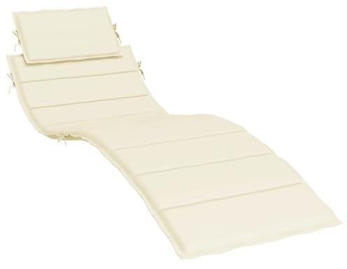 vidaXL Cuscino per Lettino Prendisole Elegante Resistente Arredi Tessili per Esterni Sdraio Decorativo Crema 186x58x4 cm in Tessuto Oxford