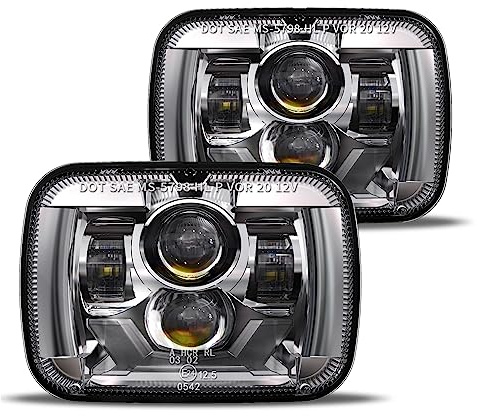 HWSTAR New 180W 1000% Bright H6054 5x7 7x6 Led Headlights Compatible with Jeep Cherokee XJ Wrangler YJ Emark DOT Anti-glare Turn Signal Hi/Low Sealed Beam Ford Chevy GMC Toyota Nissan van pickup etc