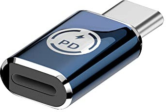 Lightning auf USB-C Adapter, iOS-Adapter Unterstützt 27W PD Schnellladung und Datenübertragung, Kompatibel Mit Pad [1 Stück, Gerade]