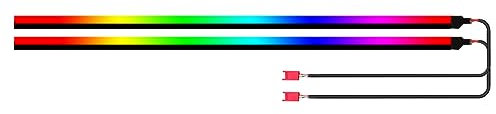 HMYC Lumières intérieures de Voiture en Acrylique, 2pcs 29,5 Pouces / 75cm 128 Bandes LED de Voiture de Couleur RVB Barre d'éclairage ambiant Arc-en-Ciel à Fibre Optique, décoration Universelle néons