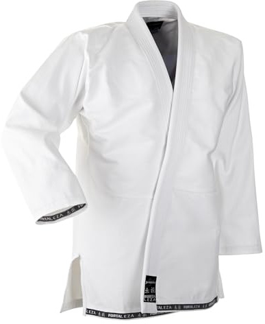Ju-Sports BJJ Jacke Fortaleza pro Weiß A4 I Jujutsu Anzug für Erwachsene I Kampfanzug mit extra verstärkten oft beanspruchten Stellen I Aus einem Stück geschneidert I 100% Baumwolle