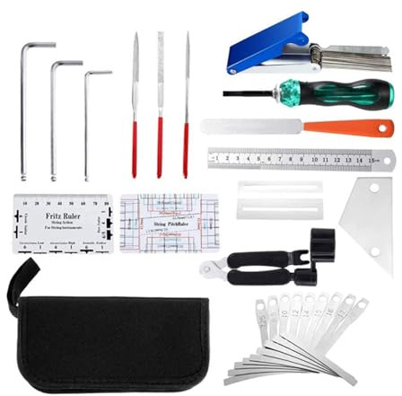 25Pcs Chitarra Riparazione Strumento di Manutenzione Con Stringa Azione Righello di Misura Strumento Chiave Inglese Regalo Per Gli appassionati di Musica