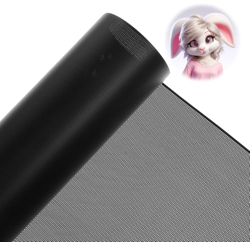 Vattentätt pälsögonnät 0,2 mm tjockt svart tryckbart PVC-nätduk för maskögon, pälsar cosplay-rekvisita, skulptering och hantverkstillverkning, 30 cm x 1 m med 0,5 mm hål