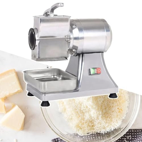 HCAUYNN Rallador De Queso AutomáTico, Cortador De Queso Comercial, Molinillo Rallador para Queso, Mantequilla, Queso, Pan, Salvado, con Almacenamiento,110V