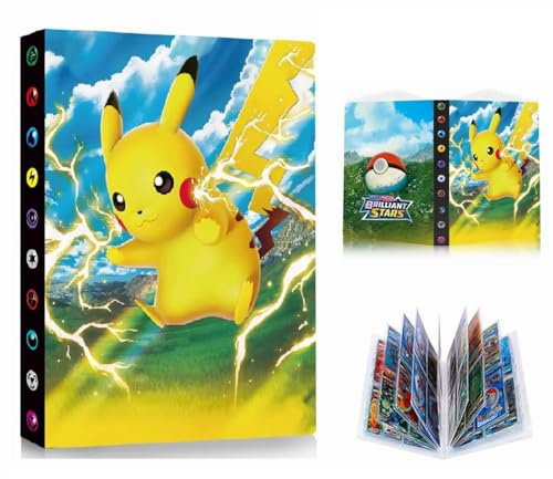 Card Binder 4 Pocket Pokemon, Card Holder Album 240 Cards 30 Pages, Collectible Trading Card Binder