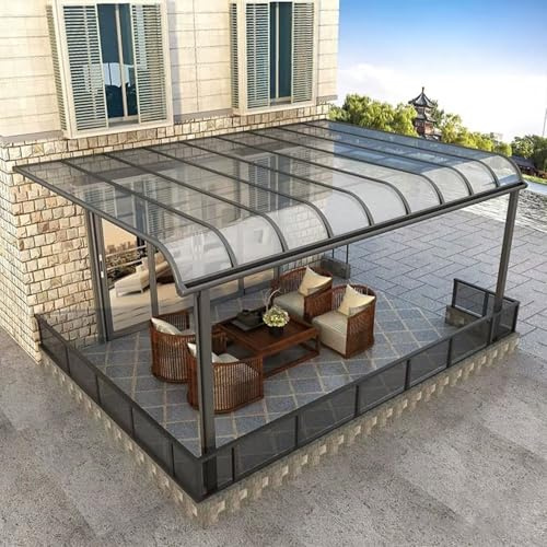 Lastra trasparente in policarbonato per tetti 60 x 500 cm, spessore 2 mm, pannelli trasparenti per serre, patii, tende e divisori, copertura in plastica acrilica