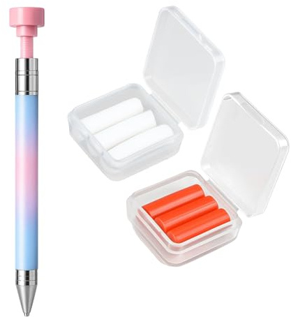 Juego de 3 rotuladores de pintura de diamante para rellenar, con lápiz de cera y accesorios, ideal para pintura de diamantes, incluye degradado azul-rosa y cera blanca y roja