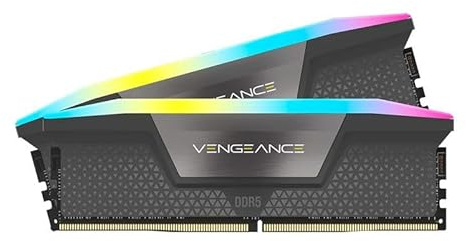 CORSAIR VENGEANCE 64GB (2 x 32 GB) 56000 MHz DDR5 RGB DDR5 CL40 Minne Kompatibel med AMD EXPO och Intel XMP 3.0 CMH64GX5M2D5600Z40 Grå Skrivbord arbetsminne