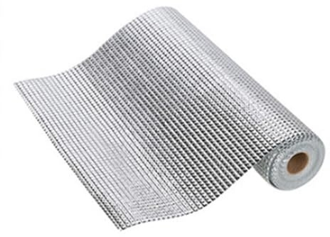 SOIMISS Tapete de Aluminio para Cajón y Gabinete, Resistente al Agua y Fácil de Cortar, Protector Antideslizante Adecuado para Cocinas y Muebles, 1 Rollo Plata