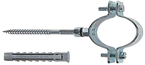 Fischer Collare in acciaio per tubi CPS-V 1 con vite e tassello