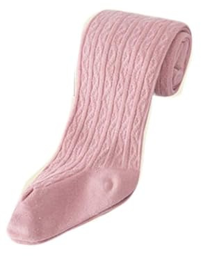 U/A Kinder Winterleggings aus Baumwolle Herbst Winter Warm stretchige Stricken Strumpfhose Leggings Rosa L = 2-4 Jahre alt