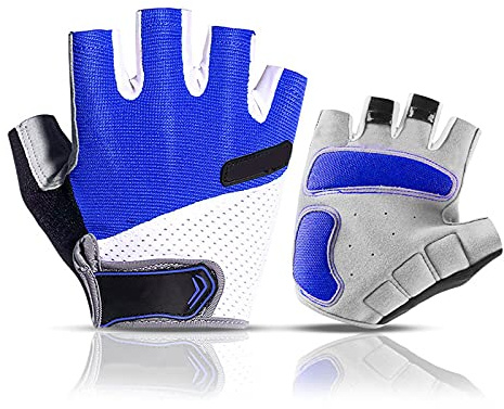 TAHUAON Canottaggio Guanti da palestra Protezione senza dita Uomini Donne Guanti Per Pesca Kayak Paddling Escursioni Vela Canottaggio (Blu X)
