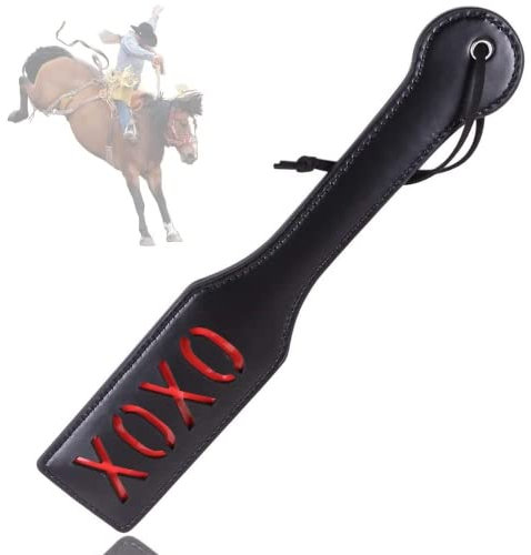 CGJIANG Horse Crop,PU Leather Black Horse Riding Crop,Riding Paddle for Horse Daily Training (Shape 2)