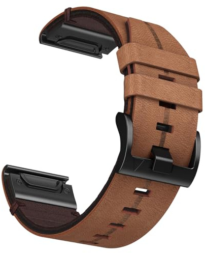 Läderarmband, 22 mm armband för Fenix 7 Solar/ Safir, Fenix 6/pro/Safir, Fenix 5 /plus, Forerunner 935/945/955, Approach S60, Quatix 5/6/7, Instint Serie
