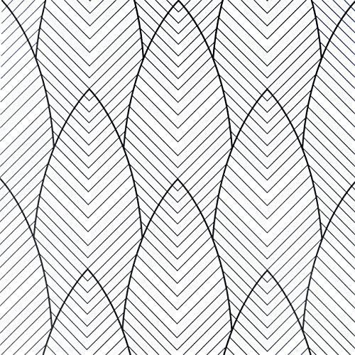 JOLIHOME Carta da Parati Minimalista Moderna Adesivo da Parete Impermeabile Autoadesivo in Bianco e Nero con Motivo Geometrico per Bagno Soggiorno Camera da Letto da Cucina 44,5x1000cm