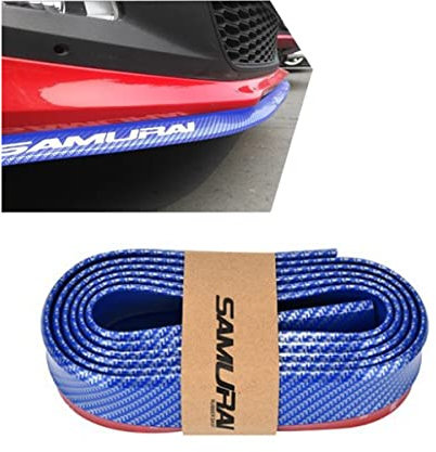 JNNJ Universal Frontstoßstange Spoiler, 2.5M Auto Frontstoßstange Splitter Lip Spoiler Selbstklebende Frontspoilerlippe, Frontstoßstange Spoiler Gummi Aufkleber(Blau)