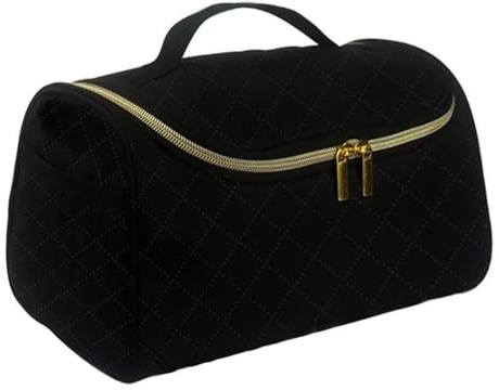 Meichoon Borsa da viaggio per il trucco da donna, compatibile con organizer per asciugacapelli per accessori per ferro arricciacapelli, custodia portatile da appendere con gancio, nero
