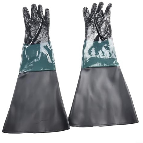 1 Pair Sandblasting Gloves, 23.6 Inch Long Sand Blasting Gloves Rubber Sandblasting Gloves Safety Gloves Fits for Sand Blasting