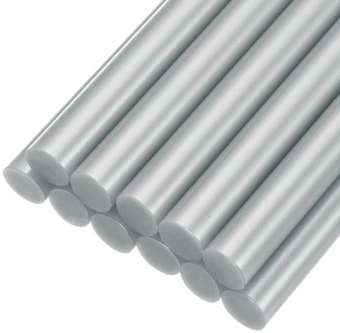 QUARKZMAN Barras de pegamento caliente mini para pistola de pegamento 11mm x 100mm Plateado Metálico 12uds