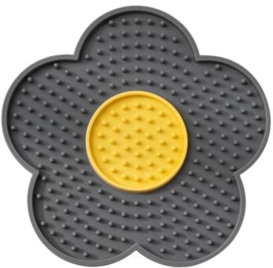 Alfombra de Lamiendo para Perro y Gato, 15 cm Alfombra de Lamiendo Antideslizante Mate de Silicona para Flores para Aseo, Corte de uñas, Baño, Sou