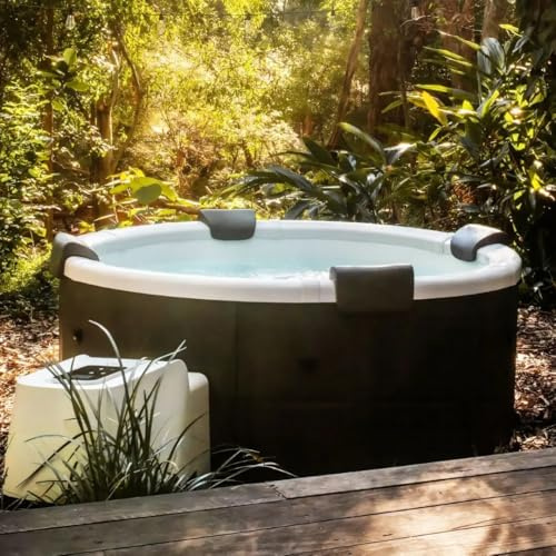 MSpa Whirlpool Denver 180 x 180 x 70 cm – Hinchable para 6 Personas con 130 chorros de Aire y 8 boquillas de hidromasaje, iluminación LED, calefacción PTC hasta 40 °C, desinfección UVC, Rhino
