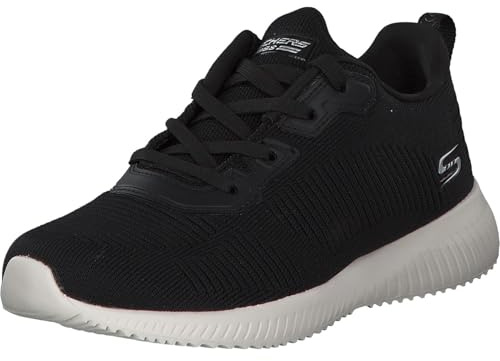 Skechers Women's Squad Tough Talk Sandal, Black/White, 3 UK
