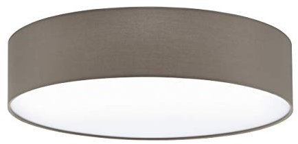 EGLO Deckenlampe Pasteri, 3 flammige Deckenleuchte Modern, Wohnzimmerlampe aus Textil und Kunststoff in Weiß, Taupe, Flurlampe Decke mit E27 Fassung, Ø 57 cm