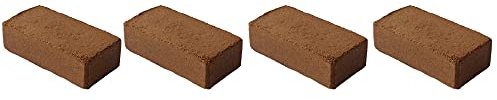 4X Novatool Kokosziegel Humusziegel Kokoserde Blumenerde Zimmerpflanzen | 32 Liter | 650g 20x5,5x10cm Gartenerde Kokosziegel fein Quelltabletten Kokos Steu und Substrate Kokosblumenerde Pflanzenerde