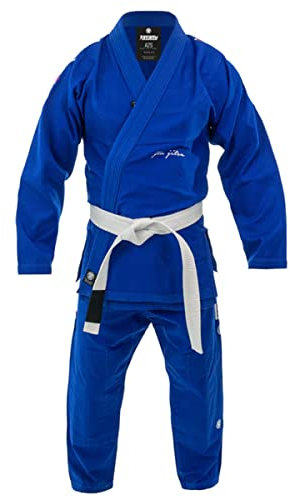 Tatami Elements Superlite BJJ Jiu Jitsu Gi Uniform – Blau (Gratis Weißer Gürtel) (A4), blau, One size
