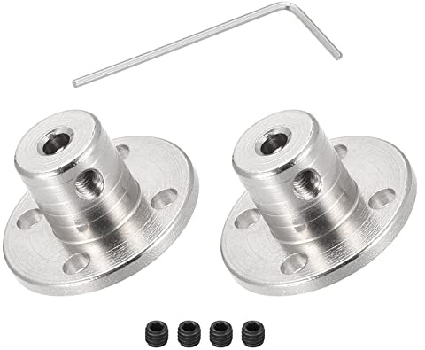 DMiotech 2 Paquet 3mm Bride Accouplement Connecteur Rigide Guide Arbre Support Coupleur Arbre Accouplement avec M1.5 Hex Clé et Vis pour Bricolage RC Modèle Moteurs