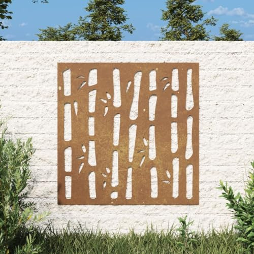 Gecheer Trädgårdsstaket, prydnadsstaket, trädgård prydnad, staket, trädgård utomhus staket, dekorativa staket för trädgård, göm staket, trädgård vägg prydnad stål kort bambu design 55 x 55 cm