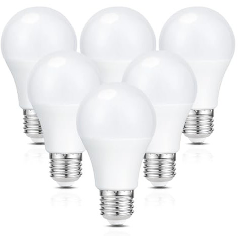 Bratek 6 Lampadine Led E27 Luce Calda 3000k 15w 1521 Lumen Equivalenti 120w a Incandescenza o 100w Alogene - Lampadine E27 Luce Calda a Sfera A60