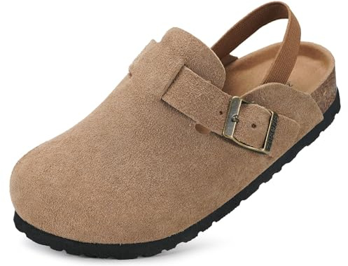 Zuecos Niña Pantuflas Unisex Niños Mulas Ajustables Sandalias Jardín Zapatillas de Estar Marrón 31-32 EU=Fabricante: 200
