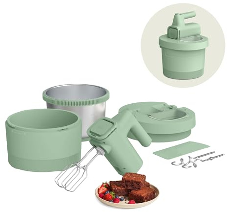 bella 3.5 Qt Hand & Stand Mixer, 2 in 1 Electric Mixer with Bowl, Seaglass