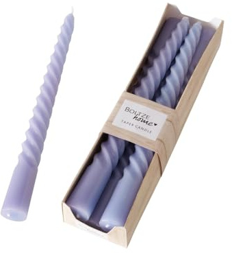 Stavljus Twisted ljus 6-pack ljuslila bordsdekoration dekoration äkta vaxljus födelsedagsljus festdekoration äkta vax färgat höjd: 20 cm