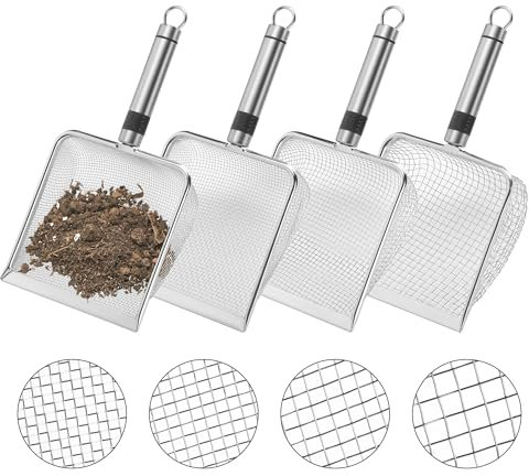 4 Pieces Gardening Soil Sifter - 2/2.8/3.8/5mm Garden Riddle Mesh Sieves - Gardening Sand Mesh Sifter for Soil Sand Rocks Dirt Compost