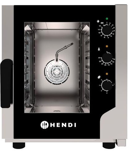 HENDI Four mixte à convection vapeur avec commandes analogiques, 5xGN 2/3, ventilateur à inversion automatique, 5 niveaux de vapeur, 100–270°C, 230V, 3200W, 550x754x(H)662mm, inox