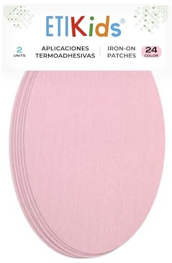 2 Light Pink Iron-On Fabric Repair Patches – Knee & Elbow Patches for Clothes, Trousers, Jackets, Sweaters & Shirts, 16 x 10 cm