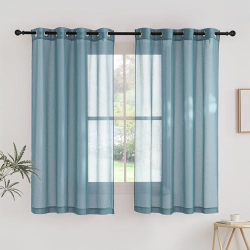 PONY DANCE Cortinas Translucidas para Ventanas Pequeñas, Filtrado de Luz