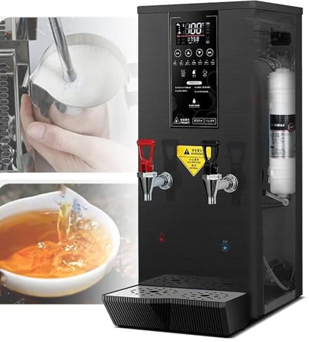 Dispensador de agua caliente comercial de 2500 W con calentamiento por pasos, para encimera, de preparación rápida, automático, de 25 L, para restaurantes, hogares y oficinas.,Black