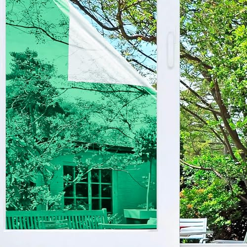 Vinilo Adhesivo para Cristales Efecto Espejo. Lámina Protección Solar de Ventanas. Pegatina Oscura para Vidrios. Polarizado Doméstico Unidireccional. Uso Doméstico y Profesional. 40X300 CM