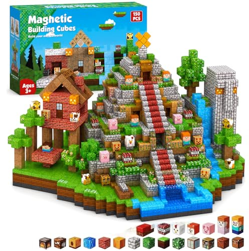 Maveriq Magnetic Blocks-150 PCS Magnetic Building Blocks, Construction Toys for Montessori Halloween, STEM Sensory Toys for Boys Girls Age 3 4 5 6 7 8 9 10