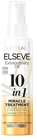 L'Oréal Paris - Soin Miracle Multi-Usages 10-en-1 - Cheveux Secs & Abîmés – Nourrit, Coiffe & Protège - Sans Rinçage - Elseve Huile Extraordinaire - 150ml