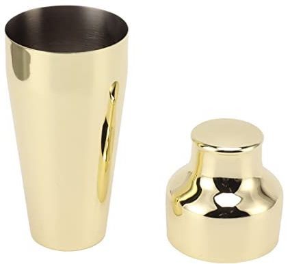 ZAWELIYO Cocktailshaker Hållbar Erosionssäker 304 Rostfritt Stål Bartendershaker i Fransk Stil för Blandade Drycker för Fester, Campingresor (Gyllene)