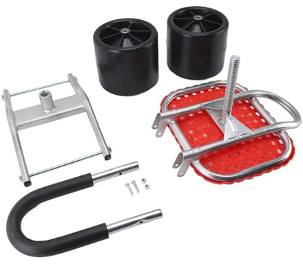 Cloimei Siège de Travail Roulant de Jardin, Tabouret de Jardinage Confortable et Robuste, Hauteur réglable, avec roulettes pour travaux extérieurs, Cadre en Fer 18,1 Pouces
